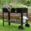 Sunnydaze Decor Sunnydaze Outdoor Galvanized Steel Raised Mobile Elevated Planter Cart With Handlebar And Wheels - 43" -Furniture GUEST 01059c4e 8626 447e 8cf9 0f589007bec8