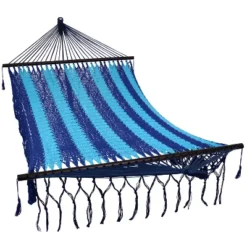 Sunnydaze Decor Sunnydaze Heavy-Duty Deluxe Hand-Woven Cotton American-Style Mayan Hammock With Spreader Bars - 770 Lb Weight Capacity -Furniture GUEST 0136c36c e5de 43c3 8f50 1a10e5a4075b