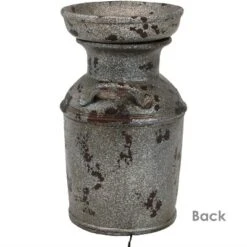 Sunnydaze Decor Sunnydaze 20"H Electric Polystone Farmhouse Vintage Milk Can Birdbath Outdoor Water Fountain With LED Lights -Furniture GUEST 016223fd 906a 4c53 acdc 087e3c1af650