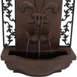 Sunnydaze Decor Sunnydaze 33"H Solar-Powered Polystone French Lily Design Outdoor Wall-Mount Water Fountain 13 Sunnydaze Decor Sunnydaze 33"H Solar-Powered Polystone French Lily Design Outdoor Wall-Mount Water Fountain -Furniture GUEST 01c7b147 6a27 4db6 94c0 0d5a584ef182