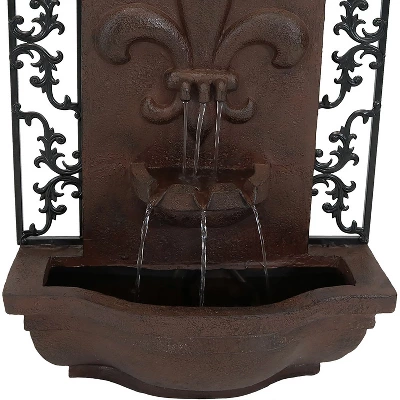 Sunnydaze Decor Sunnydaze 33"H Solar-Powered Polystone French Lily Design Outdoor Wall-Mount Water Fountain 5 Sunnydaze Decor Sunnydaze 33"H Solar-Powered Polystone French Lily Design Outdoor Wall-Mount Water Fountain - Image 3