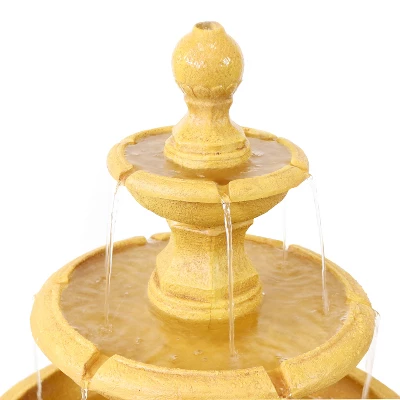 Sunnydaze Decor Sunnydaze 40"H Electric Fiberglass And Resin 3-Tier Tropical Style Outdoor Water Fountain 4 Sunnydaze Decor Sunnydaze 40"H Electric Fiberglass And Resin 3-Tier Tropical Style Outdoor Water Fountain - Image 2