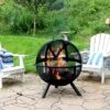 Sunnydaze Decor Sunnydaze Outdoor Portable Camping Or Backyard Flaming Sphere Ball Fire Pit With Built-In Spark Screen - 30" - Black -Furniture GUEST 027f42c3 a58a 4b22 81dc dc0fcfad8a10