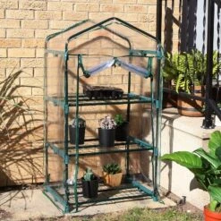 Sunnydaze Decor Sunnydaze Outdoor Portable Growing Rack 3-Tier Greenhouse With Roll-Up Door - 3 Shelves - Clear -Furniture GUEST 02ad0fca 99ad 45c2 bce5 478ac93a8b31