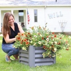 Sunnydaze Decor Sunnydaze Raised Powder-Coated Steel Garden Bed Kit For Plants, Flowers, Herbs, Fruits And Vegetables - 22" Square X 16" Deep -Furniture GUEST 049bc790 d12d 4f29 b590 acc0ece53088