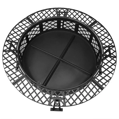 Sunnydaze Decor Sunnydaze Outdoor Camping Or Backyard Steel Diamond Weave Fire Pit Bowl With Spark Screen - 40" - Black 3 Sunnydaze Decor Sunnydaze Outdoor Camping Or Backyard Steel Diamond Weave Fire Pit Bowl With Spark Screen - 40" - Black
