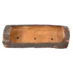 Sunnydaze Decor Sunnydaze Polyresin Decorative Outdoor Raised Rustic Log Planter For Garden, Patio, Deck, Yard, Porch And Balcony - 35" W - Brown -Furniture GUEST 0508c752 3de9 42b6 b9f7 c26951cbf69a