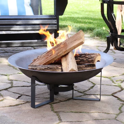 Sunnydaze Decor Sunnydaze Outdoor Camping Or Backyard Cast Iron With Heat Resistant Finish Modern Round Fire Pit Bowl With Stand - 23" - Bronze 3 Sunnydaze Decor Sunnydaze Outdoor Camping Or Backyard Cast Iron With Heat Resistant Finish Modern Round Fire Pit Bowl With Stand - 23" - Bronze