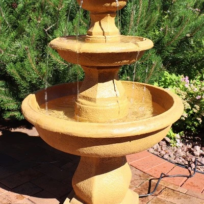 Sunnydaze Decor Sunnydaze 40"H Electric Fiberglass And Resin 3-Tier Tropical Style Outdoor Water Fountain 5 Sunnydaze Decor Sunnydaze 40"H Electric Fiberglass And Resin 3-Tier Tropical Style Outdoor Water Fountain - Image 3