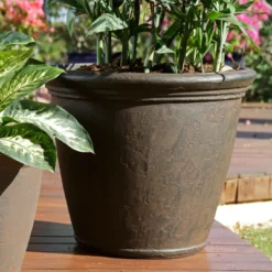 Sunnydaze Decor Sunnydaze Indoor/Outdoor Patio, Garden, Or Porch Weather-Resistant Double-Walled Anjelica Flower Pot Planter - 24" -Furniture GUEST 059bec10 f422 4091 91ec f02d0aa38580