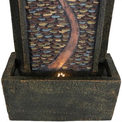 Sunnydaze Decor Sunnydaze 39"H Electric Polyresin And Fiberglass Modern Road Column Outdoor Water Fountain With LED Lights 6 Sunnydaze Decor Sunnydaze 39"H Electric Polyresin And Fiberglass Modern Road Column Outdoor Water Fountain With LED Lights - Image 4