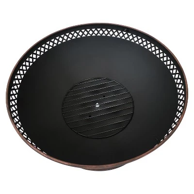 Sunnydaze Decor Sunnydaze Outdoor Camping Or Backyard Steel Chalice Fire Pit With Spark Screen And Log Poker - 25" - Copper Finish 6 Sunnydaze Decor Sunnydaze Outdoor Camping Or Backyard Steel Chalice Fire Pit With Spark Screen And Log Poker - 25" - Copper Finish - Image 4