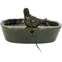 Sunnydaze Decor Sunnydaze Outdoor Solar Powered Glazed Ceramic Dove Water Fountain With Submersible Pump And Filter - 7" - Green -Furniture GUEST 075fca8b 0b76 49ed aa69 7223a5f8ffc3