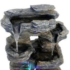 Sunnydaze Decor Sunnydaze Indoor Decorative Five Stream Rock Cavern Tabletop Water Fountain With Multi-Colored LED Lights - 13" -Furniture GUEST 07bbe821 e7e2 4844 9219 847a30ddba25