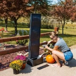 Sunnydaze Decor Sunnydaze 56" H Curved Ridge Slate Indoor Waterfall Fountain With Spotlight -Furniture GUEST 07d37769 83d0 4ccb 9d88 30c7c6851146