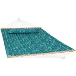 Sunnydaze Decor Sunnydaze 2-Person Quilted Printed Fabric Spreader Bar Hammock/Pillow With S Hooks And Hanging Chains - 450 Lb Weight Capacity -Furniture GUEST 08e11342 50a7 4cb7 be85 ed8caf5c7386