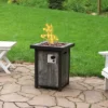 Sunnydaze Decor Sunnydaze Outdoor Smokeless Cast Stone Propane Gas Fire Pit Table With Weathered Wood Look - 24" Square X 25" H -Furniture GUEST 09366697 9920 4fcb 9155 2cad85f9649d