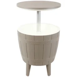 Sunnydaze Decor Sunnydaze Faux Wood Design Patio Bar Cooler Table With Height-Adjustable Tabletop - Driftwood 14 Sunnydaze Decor Sunnydaze Faux Wood Design Patio Bar Cooler Table With Height-Adjustable Tabletop - Driftwood -Furniture GUEST 095d156b f4cb 42ca bb3e 95d60c188076