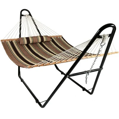 Sunnydaze Decor Sunnydaze Double Quilted Fabric Hammock With Universal Steel Stand - 450-Pound Capacity 21 Sunnydaze Decor Sunnydaze Double Quilted Fabric Hammock With Universal Steel Stand - 450-Pound Capacity - Image 19