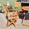 Sunnydaze Decor Sunnydaze Meranti Wood With Teak Oil Finish Wooden Folding Patio Lawn Slatted Arm Chairs Set - Brown - 2pk -Furniture GUEST 0a29b954 172a 4236 924e c91a6f561240
