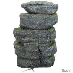 Sunnydaze Decor Sunnydaze 24"H Electric Polyresin And Fiberglass Tiered Stone Waterfall Outdoor Water Fountain With LED Lights -Furniture GUEST 0a7d45d2 198f 4c73 935a 8c06dd03a13f