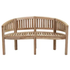 Sunnydaze Decor Sunnydaze 59" Solid Wooden Teak Outdoor Banana Bench With Curved Back 22 Sunnydaze Decor Sunnydaze 59" Solid Wooden Teak Outdoor Banana Bench With Curved Back -Furniture GUEST 0aa1353e a771 46d4 b049 792123f238ca