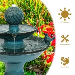 Sunnydaze Decor Sunnydaze 27"H Electric Ceramic 2-Tier Resting Birds Outdoor Water Fountain -Furniture GUEST 0ae58dbb 94b4 4b02 aab9 511a8ca32d8d