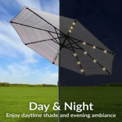 Sunnydaze Decor Sunnydaze Outdoor Solar Patio Umbrella With Polyester Canopy, LED Lights And Push Button Tilt And Crank 28 Sunnydaze Decor Sunnydaze Outdoor Solar Patio Umbrella With Polyester Canopy, LED Lights And Push Button Tilt And Crank -Furniture GUEST 0bd5df90 36ac 4d54 9baf 4de1f4198f82