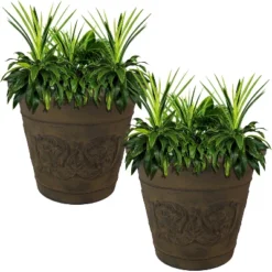 Sunnydaze Decor Sunnydaze Indoor/Outdoor Patio, Garden, Or Porch Weather-Resistant Double-Walled Arabella Flower Pot Planter - 20" -Furniture GUEST 0c0ece2b 4cf3 4745 a452 f391f10b9394