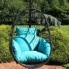 Sunnydaze Decor Sunnydaze Outdoor Resin Wicker Patio Penelope Hanging Basket Egg Chair Swing With Cushions And Headrest - 2pc -Furniture GUEST 0c163df5 6ba8 448f b5c0 6b8584f63561