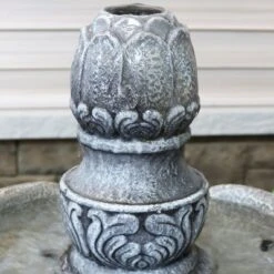Sunnydaze Decor Sunnydaze 50"H Electric Fiberglass Reinforced Concrete 2-Tier French Garden Design Outdoor Water Fountain, Dusty Gray -Furniture GUEST 0d45e4ae b482 4fe5 8f3c bb3de5278cb8
