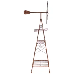 Sunnydaze Decor Sunnydaze Rustic Windmill Metal Outdoor Garden Statue With Tiers - 51" H - Brown/Copper -Furniture GUEST 0d924ff3 8569 474a b56c a6507aea0b8f