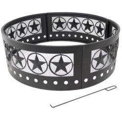 Sunnydaze Decor Sunnydaze Outdoor Heavy-Duty Steel Portable Large Round Four Star Cut Out Fire Pit Ring - 36" - Black -Furniture GUEST 0dc94c21 a2ce 479a adcd b302b5524616