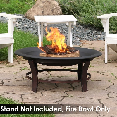Sunnydaze Decor Sunnydaze Outdoor Camping Or Backyard Replacement Round Steel With Heat-Resistant Paint Finish Fire Pit Bowl - Black 6 Sunnydaze Decor Sunnydaze Outdoor Camping Or Backyard Replacement Round Steel With Heat-Resistant Paint Finish Fire Pit Bowl - Black - Image 4