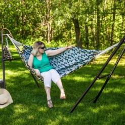 Sunnydaze Decor Sunnydaze Outdoor Polyester Double Jacquard Hammock -Furniture GUEST 0e9e0d12 bc23 4bd1 a7bc 7473285fe797