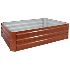Sunnydaze Decor Sunnydaze Raised Corrugated Galvanized Steel Rectangle Garden Bed For Plants, Vegetables, And Flowers - 47" W X 11.75" H -Furniture GUEST 0ead0bcf fee1 4b2b 88a3 631bc7b306cb