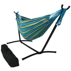 Sunnydaze Decor Sunnydaze Large Double Brazilian Hammock With Stand And Carrying Case - 400 Lb Weight Capacity -Furniture GUEST 0f0f50bb cb7d 4eae b609 fdb7d7b09e33