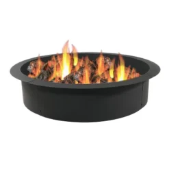 Sunnydaze Decor Sunnydaze Outdoor Heavy-Duty Steel Portable Above Ground Or In-Ground Round Fire Pit Liner Ring - Black -Furniture GUEST 0fb10b97 5564 4230 818a b4576c415c9c