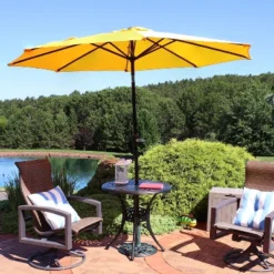 Sunnydaze Decor Sunnydaze 30.75" Round Sigonella Cast Aluminum Outdoor Patio Table, Black -Furniture GUEST 10aff4bc 70e5 41dd bd05 7b9c6e152168