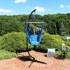 Sunnydaze Decor Sunnydaze Double Cushion Hanging Rope Hammock Chair Swing With C-Stand - 265 Lb. Weight Capacity -Furniture GUEST 10fe3abd ceb2 4063 8dda 5f02e560691a