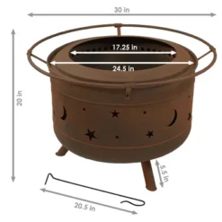 Sunnydaze Decor Sunnydaze Cosmic Outdoor Wood-Burning Steel Smokeless Fire Pit For The Backyard - Bronze - 30" -Furniture GUEST 11214aae c9f7 41e9 b0a7 30d7895d43a2
