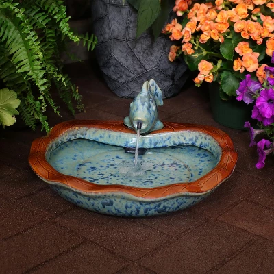 Sunnydaze Decor Sunnydaze 7"H Electric Glazed Ceramic Fish Outdoor Water Fountain 11 Sunnydaze Decor Sunnydaze 7"H Electric Glazed Ceramic Fish Outdoor Water Fountain - Image 9