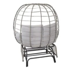 Sunnydaze Decor Sunnydaze Outdoor Polyrattan Double Egg Chair Glider With Cushions And Pillows - Gray -Furniture GUEST 12e6b552 57a9 4784 be0b e163f6b83ac9
