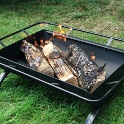 Sunnydaze Decor Sunnydaze Outdoor Camping Or Backyard Rectangular Northland Fire Pit With Cooking Grill Grate, Spark Screen, Log Poker, And Fire Pit Cover - 36" -Furniture GUEST 13658f25 afbb 4cef b797 e084edb91323