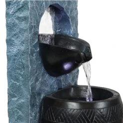 Sunnydaze Decor Sunnydaze Peaceful Rain Electric Outdoor Water Fountain - 31.75" H - Gray And Black 13 Sunnydaze Decor Sunnydaze Peaceful Rain Electric Outdoor Water Fountain - 31.75" H - Gray And Black -Furniture GUEST 13baeb3b 1c0f 414c b03d 8f373151e7ee