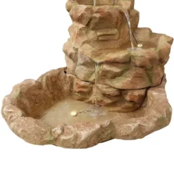 Sunnydaze Decor Sunnydaze 41"H Electric Fiberglass Stone Springs Outdoor Water Fountain With LED Lights -Furniture GUEST 13e78340 7471 464f adc8 843ade3530e3