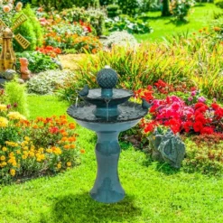 Sunnydaze Decor Sunnydaze 27"H Electric Ceramic 2-Tier Resting Birds Outdoor Water Fountain -Furniture GUEST 13f21922 3283 4c71 a2a6 65fe3997e267