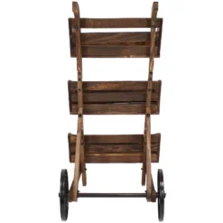 Sunnydaze Decor Sunnydaze 3-Tier Wooden Rolling Planter - Fir Wood - 39.25" - Brown -Furniture GUEST 14259862 f93e 4284 88fb 7b3c4ad90f0d