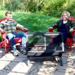 Sunnydaze Decor Sunnydaze Outdoor Camping Or Backyard Rectangular Northland Fire Pit With Cooking Grill Grate, Spark Screen, Log Poker, And Fire Pit Cover - 36" -Furniture GUEST 14bb9991 4c65 4c6e 91f9 69eaf9caf431