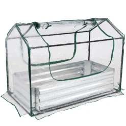 Sunnydaze Decor Sunnydaze Steel Raised Garden Bed With PVC Greenhouse Cover - Clear -Furniture GUEST 158d96de 7522 490f 920c 3e7850afa844